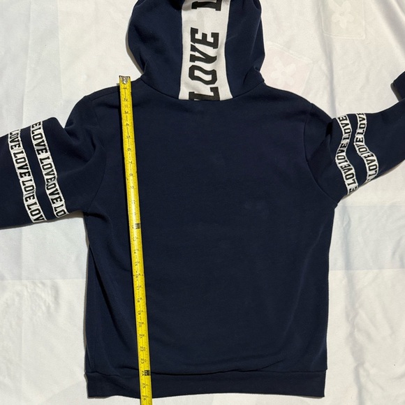 Women’s Large Navy Hoodie with Deep Front Pockets “Love” - Picture 7 of 8